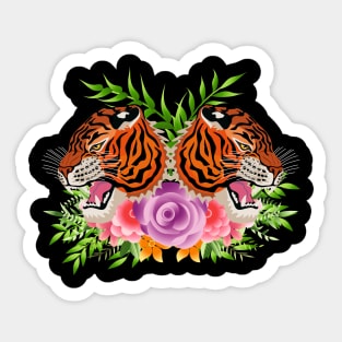 Floral Tiger Art Sticker